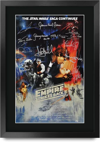 Vista 9 de HWC Trading Star Wars Episodio 1 La Amenaza Fantasma Regalos Presentación Impresa Autografiada Montaje para Fans de Recuerdos de Películas - 16" x