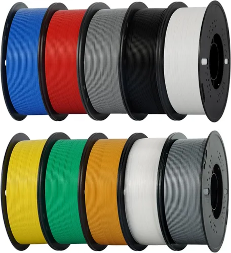 Vista 14 de Kingroon PLA - Filamento para impresora 3D, 10 carretes, precisión dimensional de +/- 0.02 mm, carrete de 10 kg (22 libras), 1.75 mm, 5 negro + 5