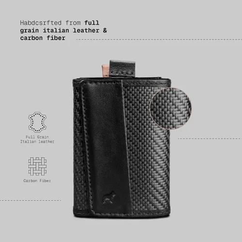 Vista 28 de The Frenchie Co. - Wallet Mini - Mini billetera organizadora de tarjetas compacta - Diseño de bolsillo delgado para el transporte diario - Perfil