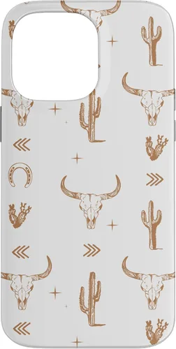 Vista 20 de Funda rústica elegante con diseño de calavera de toro sureño para iPhone 16