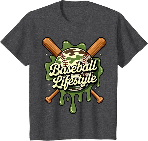 Vista 29 de Baseball Life Style 101 Apparel Youth Drip Baseball Boys Kid Camiseta