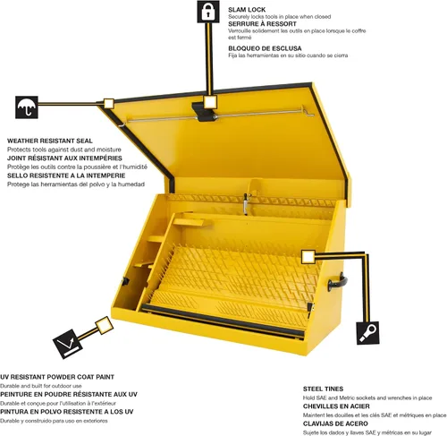Vista 5 de DeWalt - Caja de herramientas triangular de 36" x 17", acero, color amarillo