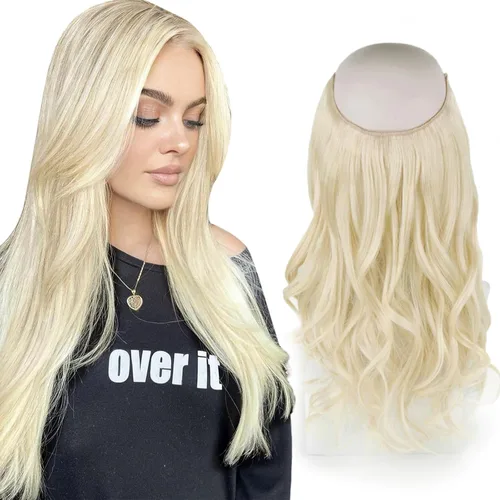 Vista 23 de Sassina Extensiones de Cabello con Alambre Invisible Cabello Humano Real con Alambre Transparente Tamaño Ajustable Clips Seguros Naturales Liso