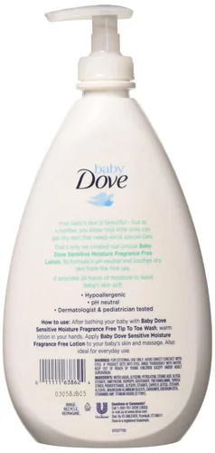 Vista 2 de Baby Dove Sensitive Moisture - Loción facial y corporal de 20 onzas líquidas (paquete de 4)