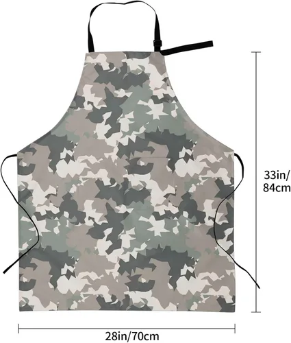 Vista 6 de Perinsto Waterproof Apron with 2 Pockets Kitchen Chef Aprons Bibs for Cooking Baking