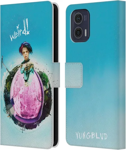 Vista 8 de Head Case Designs Officially Licensed Yungblud Face Graphics Leather Book Wallet Case Cover Compatible with Motorola Moto G73 5G