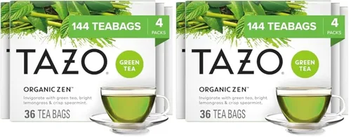 Vista 8 de Bolsitas de té verde orgánico Zen de Tazo, té sin cafeína con refrescante citronela y hierbabuena, 144 bolsitas de té en total