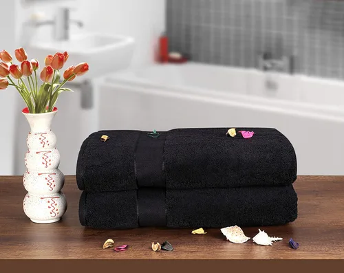 Vista 4 de GLAMBURG Juego de 2 Sábanas de Baño Extra Grandes de Algodón Premium de 700 GSM - 100% Algodón Peinado - 2 Sábanas de Baño 35x70 pulgadas - Calidad