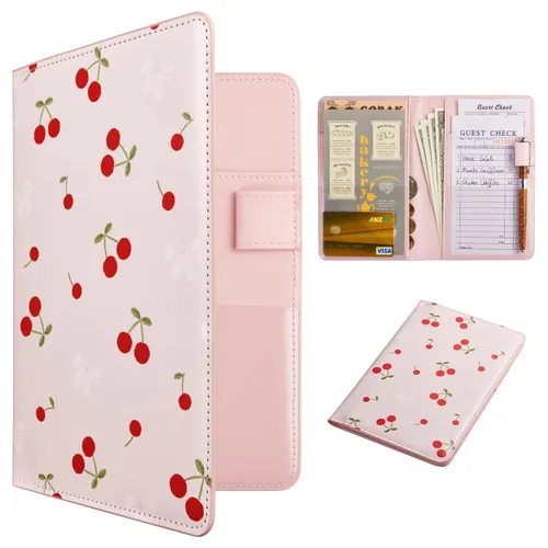 Vista 58 de CoBak Libreta para servidores de alta calidad: organizador de cartera de camarero de 5.12 x 7.91 pulgadas en piel auténtica, con 8 bolsillos