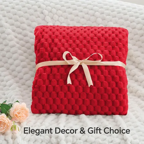 Vista 138 de BEDELITE Manta de forro polar para sofá y cama, manta decorativa de jacquard 3D de almendra, súper suave y acogedora, manta mullida cálida adecuada