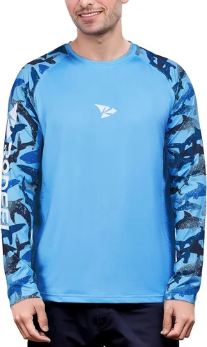 Vista 3 de Rodeel Camiseta de pesca holgada ventilada manga larga UPF50 manga 6 colores, 6 tamaños