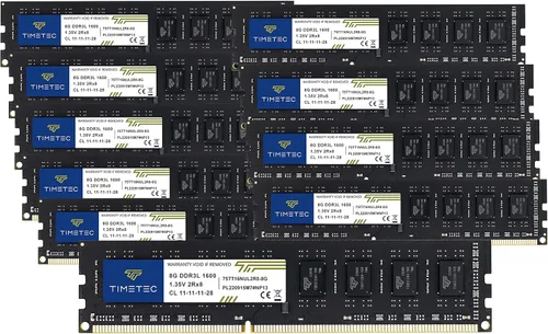 Vista 20 de Timetec Hynix Módulo de memoria grado A, IC, de 1600 megahercios, (PC3 12800), no ECC, sin memoria intermedia, CL11 de 1.35/1.5 voltios, con 240