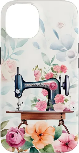 Vista 4 de Funda de costura floral vintage para máquina de coser iPhone 16