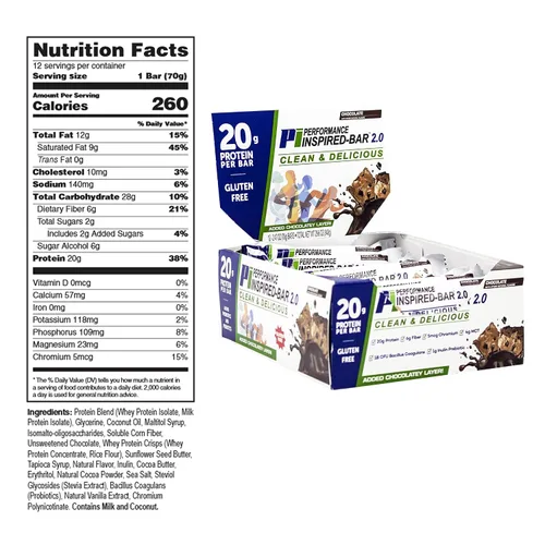 Vista 6 de Performance Inspired Nutrición - Caja mixta de 12 barras de proteína 2.0