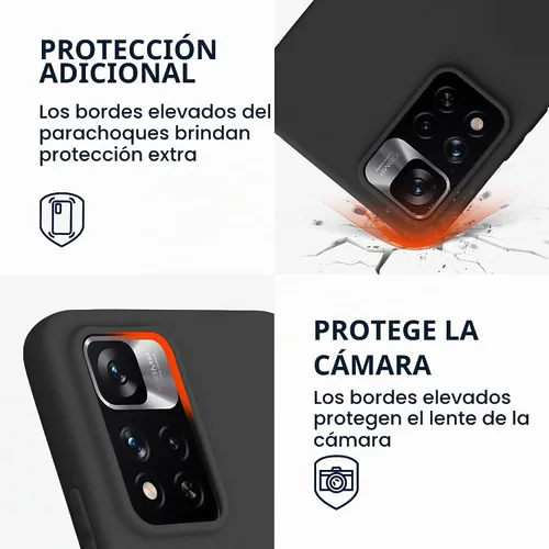 Vista 3 de kwmobile Funda compatible con Xiaomi Redmi Note 11 Pro+ 5G/Note 11 Pro Plus 5G - Funda protectora de silicona TPU suave y delgada - Negro mate