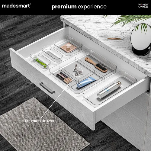 Vista 2 de madesmart Organizador de cajones transparente con 4 compartimentos