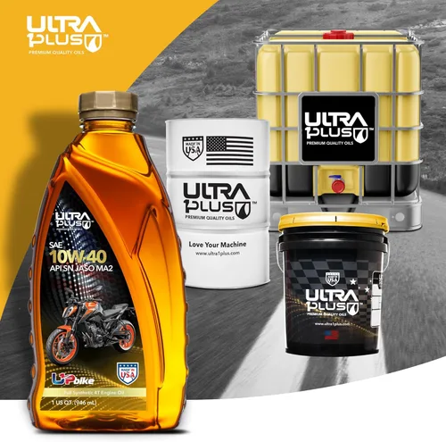 Vista 4 de ULTRA 1PLUS 4T 10W-40 aceite de motocicleta completamente sintético API SN JASO MA2-10W40 aceite de motor, 6 cuartos de galón