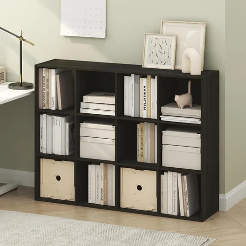 Vista 19 de Furinno Viola Estantería de Libros, Librero de 3 Niveles, Organizador de Almacenamiento en Cubos Estantería con Estante Abierto, con Contenedores