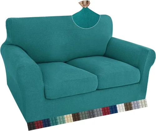 Vista 37 de ZNSAYOTX 2 fundas para sillas con brazos para sala de estar, súper suave, con funda de cojín de asiento, gruesa, duradera, mezcla de elastano, alta