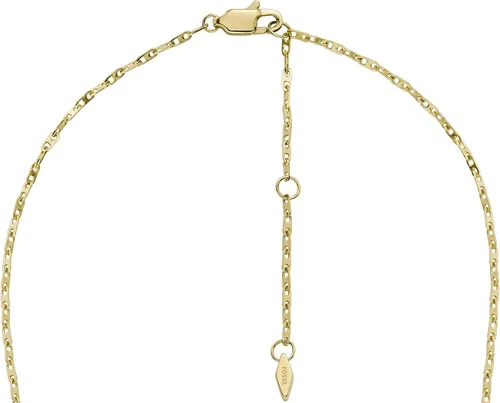 Vista 4 de Fossil - Collar con colgante de acero inoxidable en tono dorado para mujer