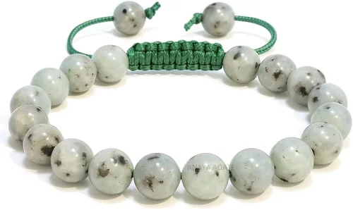 Vista 182 de Adjustable Crystal Bracelet – Gemstone Bead Bracelet with Adjustable Macrame String – Chic Gemstone Bracelet for Men and Women – 8mm Round Healing