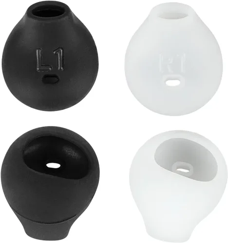 Vista 7 de Eartips - Puntas de repuesto de silicona suave compatibles con Samsung Galaxy Note 5/Note 7/s7/s6/s6 Edge/Level U, 10 pares, blanco y negro