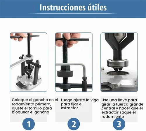 Vista 5 de Estink Extractor manual, extractor de rodamientos interiores de 3 mandíbulas, herramienta extractor de rodamientos de engranajes de manga resistente