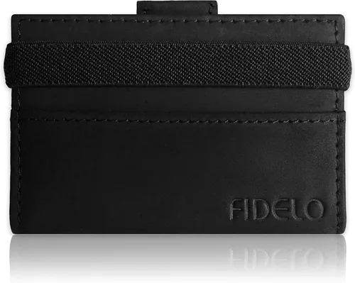 Vista 2 de Fidelo Bifold Leather Minimalist Wallet RFID Slim Wallet for Men with Money Clip