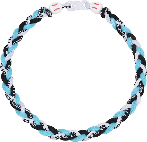 Vista 15 de Collar de béisbol de 18 pulgadas, regalos de goteo de béisbol, collares deportivos de tres trenzas, collares de titanio Tornado de cuerda deportiva