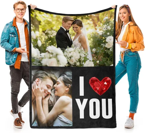 Vista 10 de inkArts Mantas personalizadas con foto, manta personalizada con mi propia foto, mantas personalizadas con imagen, regalos personalizados