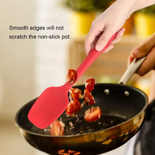 Vista 2 de Silicone Spatula Set 6PCS Food Grade Silicone Cooking Baking Utensils Kit with Scraper Brush Spoon for Kitchen Non Stick Cookware Heat Up to 230℃ Red