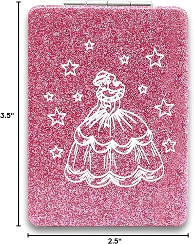 Vista 7 de 12 piezas Sweet 15 Quinceañera Espejo compacto cuadrado con purpurina de piel sintética espejo de maquillaje Recuerdos de Mis años fiesta