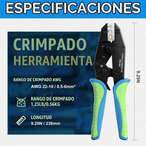 Vista 2 de Crimpadora de terminales de cable de trinquete,Herramienta de prensado para conectores termorretráctiles,Alicates de prensado Deutsch Herramientas