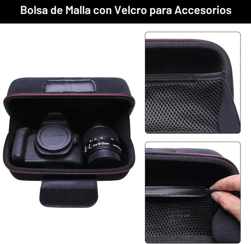 Vista 4 de LTGEM Estuche para cámara para Canon EOS Rebel T7 / R50 / R100 / R50 V / T6 / R8 / R10 / RP / SL3 / R5 / T100 DSLR SLR y lente de 18-55mm/18-45mm