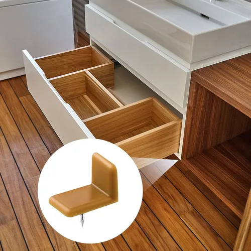 Vista 7 de Maitys Tapones de plástico para cajones y toboganes, para reparar cómodas, forma cuadrada y en L (30 piezas)
