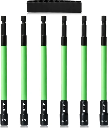 Vista 11 de Juego de tuercas de impacto de 150 mm con 1/4" 5/16" 3/8" de potencia magnética, juego de brocas de taladro hexagonal para llave de impacto, juego