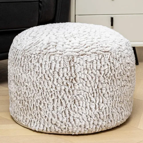 Vista 20 de Asuprui Puf Otomano Redondo Sin Relleno Puf Otomano Sin Relleno Reposapiés de Piel Sintética Suave 20x20x12 Pulgadas Silla Mullida Puf de Suelo