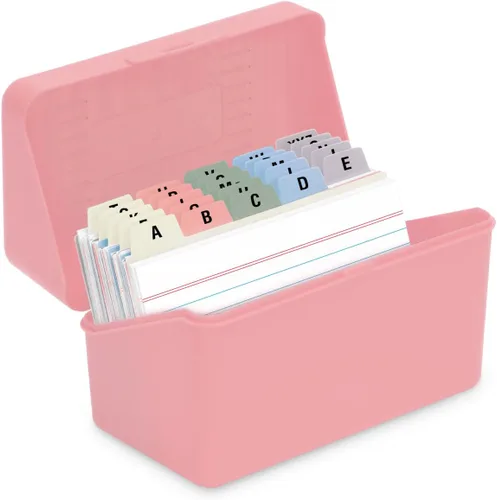 Vista 14 de H4D Tarjetero de índice de 3 x 5 con 100 tarjetas de índice a rayas pesadas y 25 divisores de plástico, color negro 3x5 Inch Plastic Box