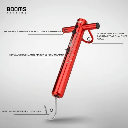 Vista 2 de Booms Fishing TS1 Tubo de aluminio Pesca Primavera y gancho Escala 25LB/24.3 lbs