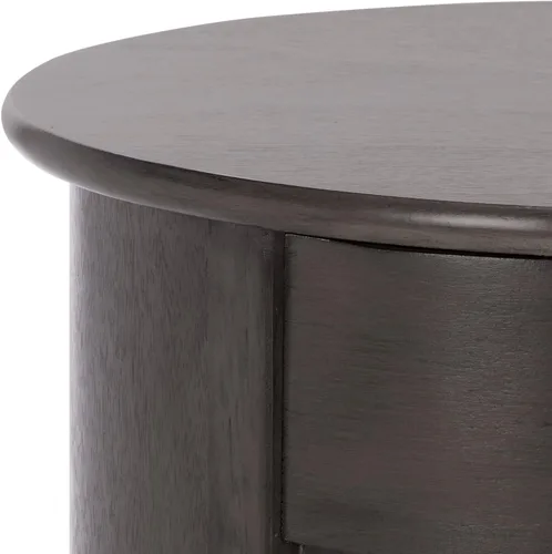 Vista 7 de SAFAVIEH Home Collection - Mesa decorativa negra Tabitha, mesa auxiliar redonda giratoria con 1 cajón y almacenamiento interior de gabinete, diseño
