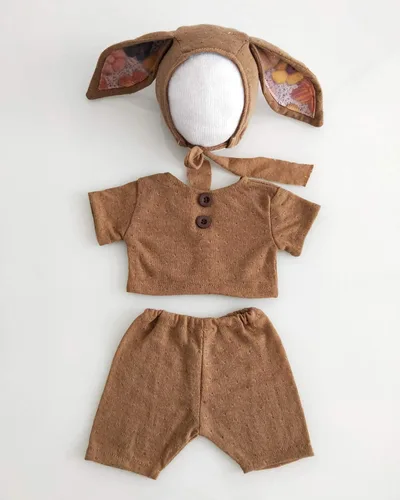 Vista 4 de Vemonllas Accesorios de fotografía para recién nacidos, gorro de manga corta y pantalón para fotos de bebé, disfraces para niños y niñas