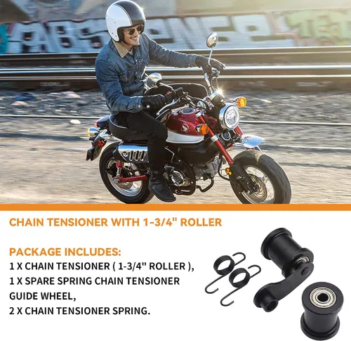 Vista 6 de Stylemafia Tensor de cadena con rodillo de 1-3/4 pulgadas apto para eje elevador Coleman CT100U CT200U Trail CT200U-EX 196cc 6.5HP Massimo MB165