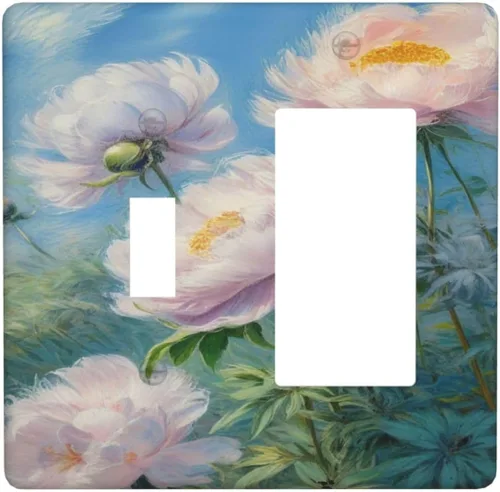 Vista 32 de Cubiertas de Interruptor de Luz Artísticas Decorativas Boho Figura Abstracta Interruptor de Pared Único Placa de Interruptor Decorativo Placa