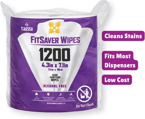 Vista 6 de Tazza TAZZAWP1200 Toallitas húmedas - 4 x 1200 unidades, toallitas duraderas pre-saturadas de limpieza para equipamiento de gimnasio. ¡1 centavo por