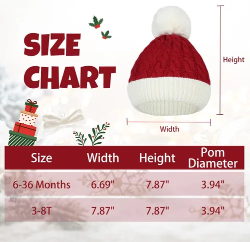 Vista 6 de Century Star Baby Christmas Hat Knit Santa Hat Winter Baby Boy Girl Christmas Xmas Newborn Toddler Kids Christmas Beanie