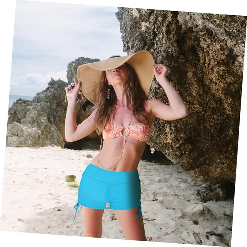 Vista 7 de Toddmomy Pantalones cortos de cintura alta para mujer, trajes de baño deportivos para mujer, pantalones cortos de natación de cintura alta para mujer
