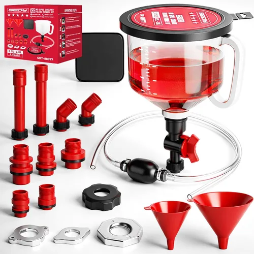Vista 11 de Kit de embudo de aceite de motor de 18 piezas, juego de embudo de aceite automotriz de 1.59 QT/1.5L con 12 adaptadores, codo, pantalla de flecha