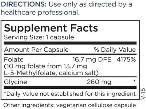 Vista 6 de Metabolic Maintenance L-metilfolato 10 mg - Apoya una mentalidad saludable - Folato activo para apoyo de metilación y reacciones bioquímicas