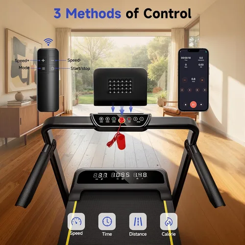 Vista 6 de YPOO 16% Walking Pad Incline, Treadmills for Home, Handle Bar, Foldable Negro oscuro