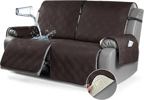 Vista 53 de TAOCOCO Fundas para Sillón de Dos Plazas Reclinable 100% Impermeables, Fundas Divididas para Loveseat Reclinable, Funda Antideslizante para Sofá